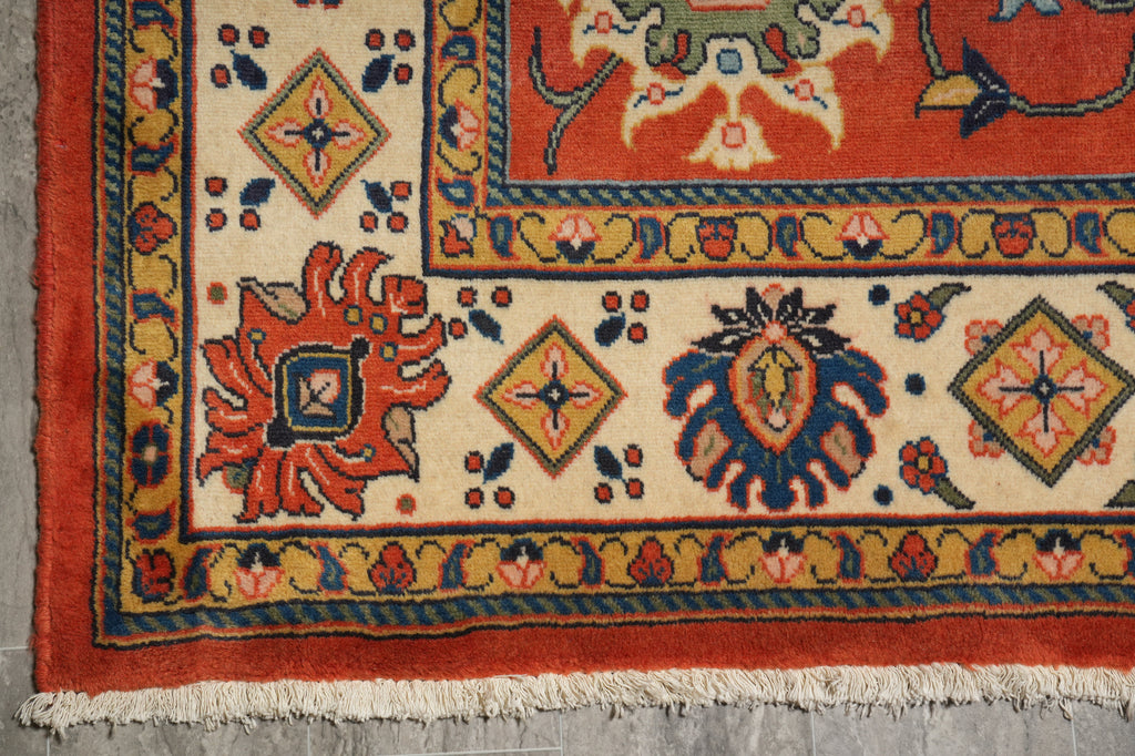 7 x 10.6 Terra Cotta Color Fine Persian Soltanabad Mahal Rug 72423