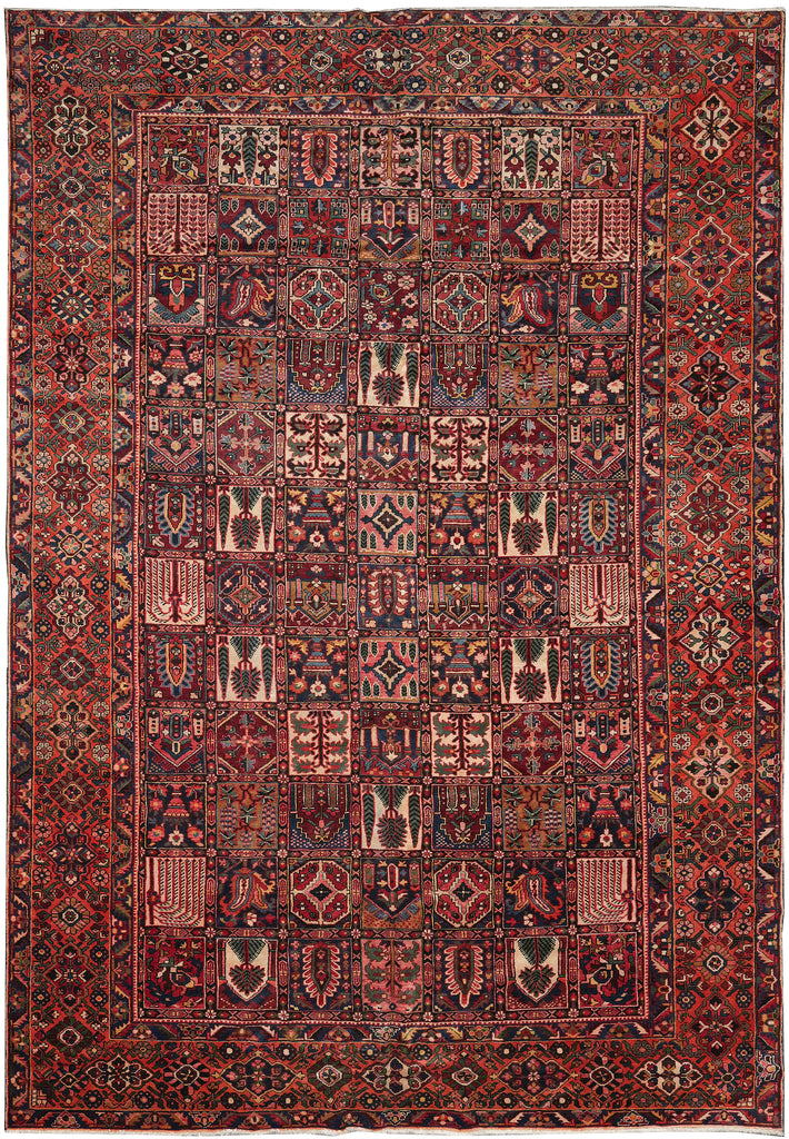 11.6 x 16.7 Persian Tribal Bakhtiar Rug Garden Pattern