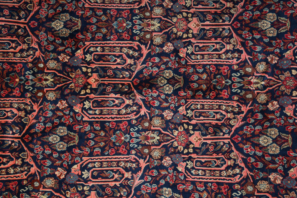 7 x 10 Navy Blue Fine Persian Sarouk Bijar Rug 72326
