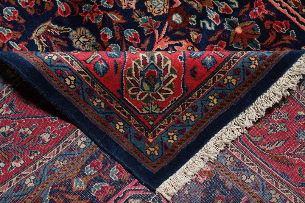 7 x 10 Navy Blue Fine Persian Sarouk Bijar Rug 72326