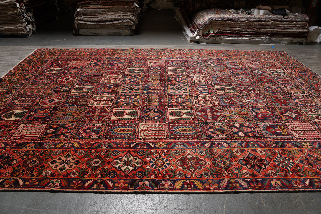 11.6 x 16.7 Persian Tribal Bakhtiar Rug Garden Pattern