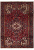 Load image into Gallery viewer, A traditional oriental rug with a deep red field, featuring a central medallion, geometric borders, and cream, blue, and brown details.