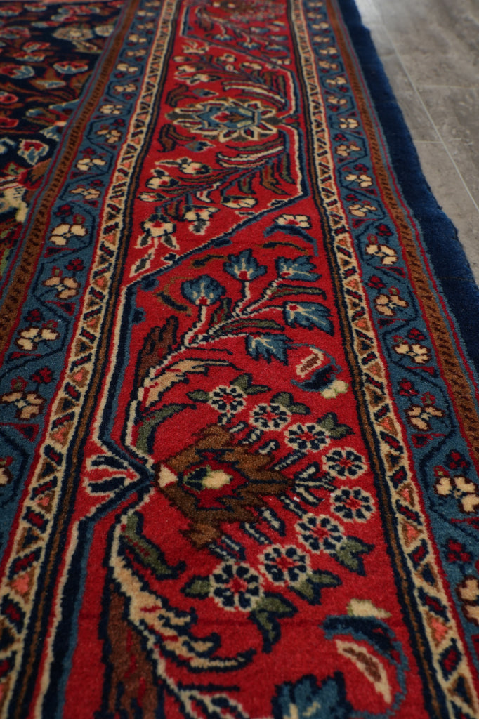 7 x 10 Navy Blue Fine Persian Sarouk Bijar Rug 72326