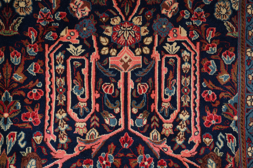 7 x 10 Navy Blue Fine Persian Sarouk Bijar Rug 72326
