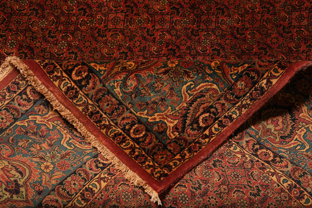 13 x 13.4 Square Persian Bijar Herat Rug Iran Large Rug #F-4501