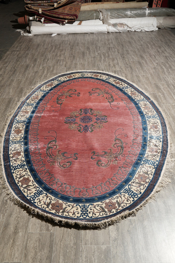 6 x 9 Oval New Art Deco Handmade Wool Jaipur Rug