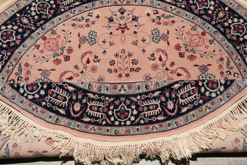 5 x 5 Round New Wool Handmade Rug #F-4199
