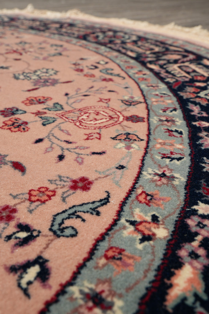 5 x 5 Round New Wool Handmade Rug #F-4199