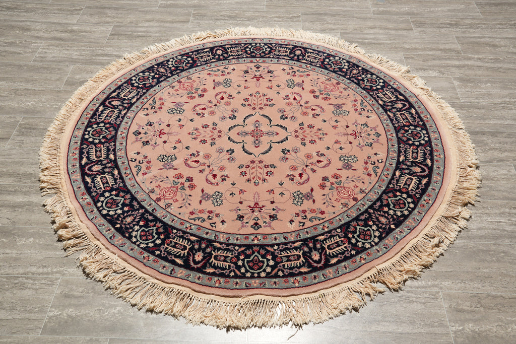 5 x 5 Round New Wool Handmade Rug #F-4199