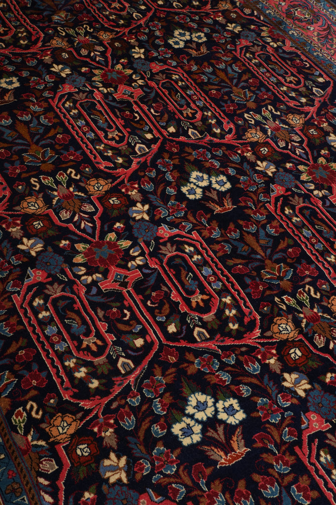 7 x 10.5 Dark Indigo Blue Persian Bijar Rug 72308