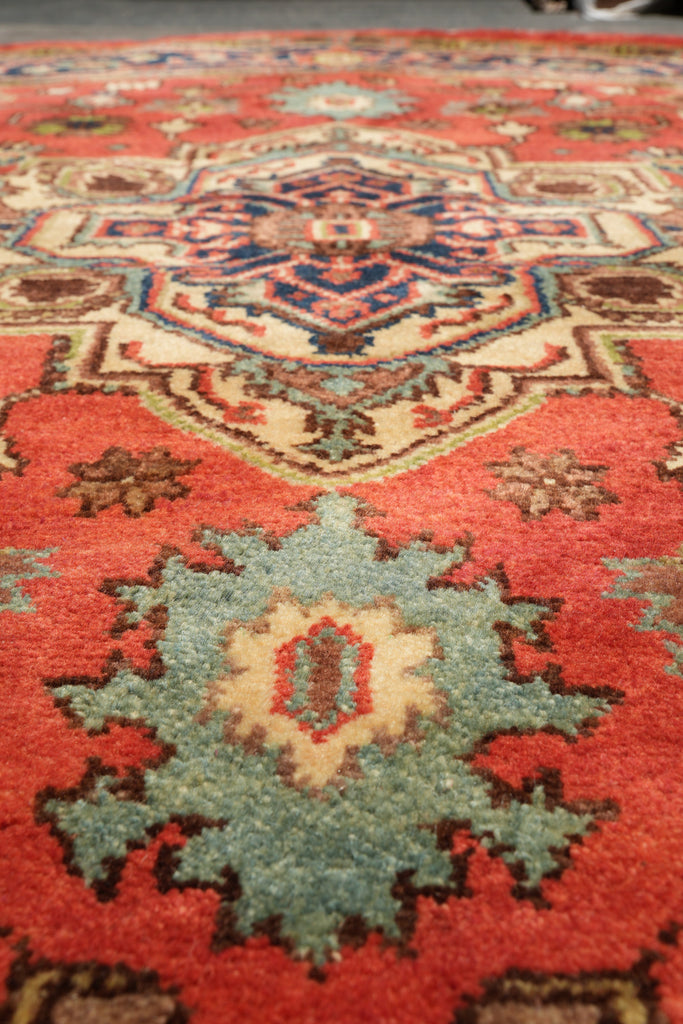 6 x 6 Round New Heriz Handmade India Rug #F-4200