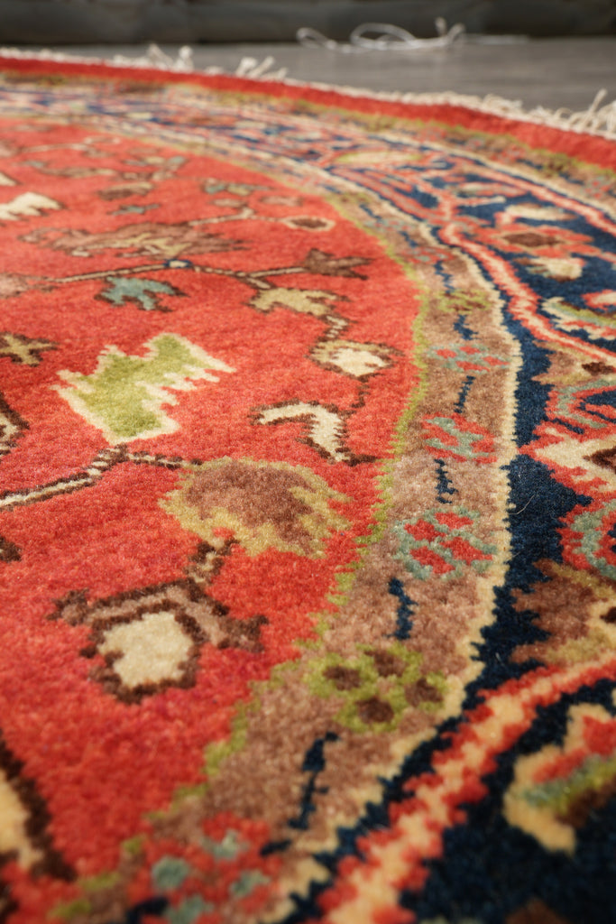6 x 6 Round New Heriz Handmade India Rug #F-4200