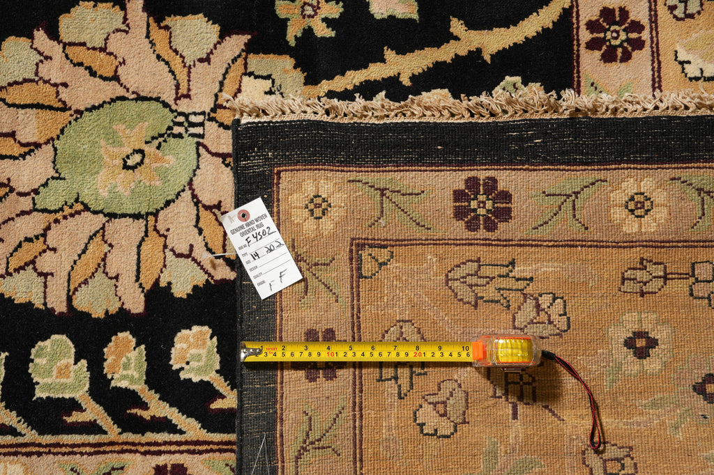 14 x 20 Large Hand-Knotted Chobi Peshawar Zigler Rug Black #F-4502