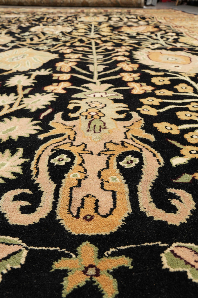 14 x 20 Large Hand-Knotted Chobi Peshawar Zigler Rug Black #F-4502