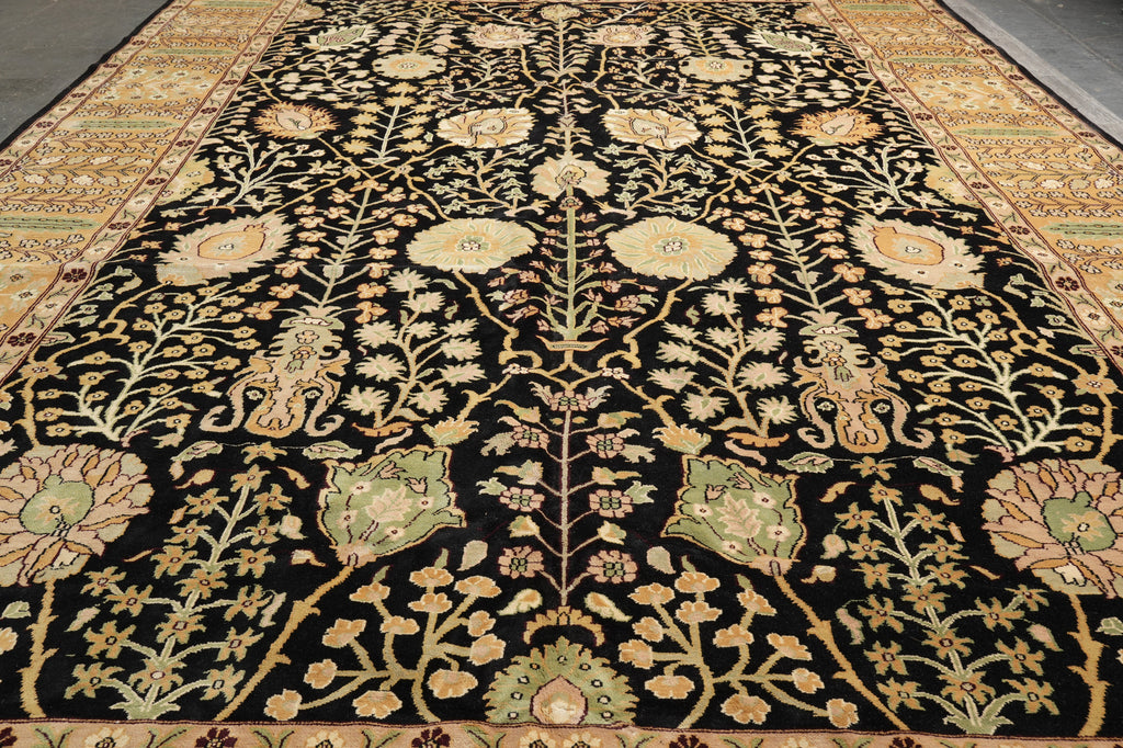 14 x 20 Large Hand-Knotted Chobi Peshawar Zigler Rug Black #F-4502