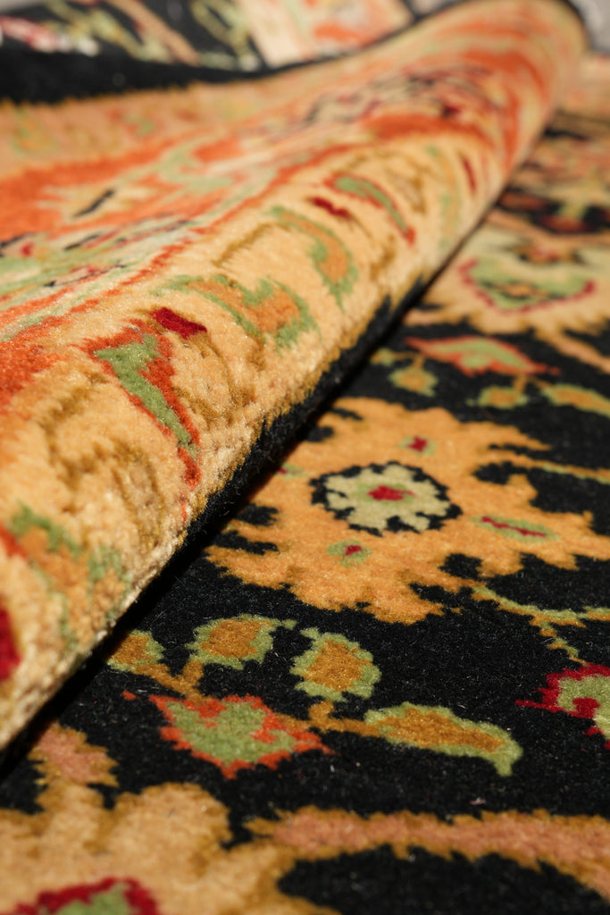 6 x 6 Round Handmade Jaipur Rug Black Coral #F-4201