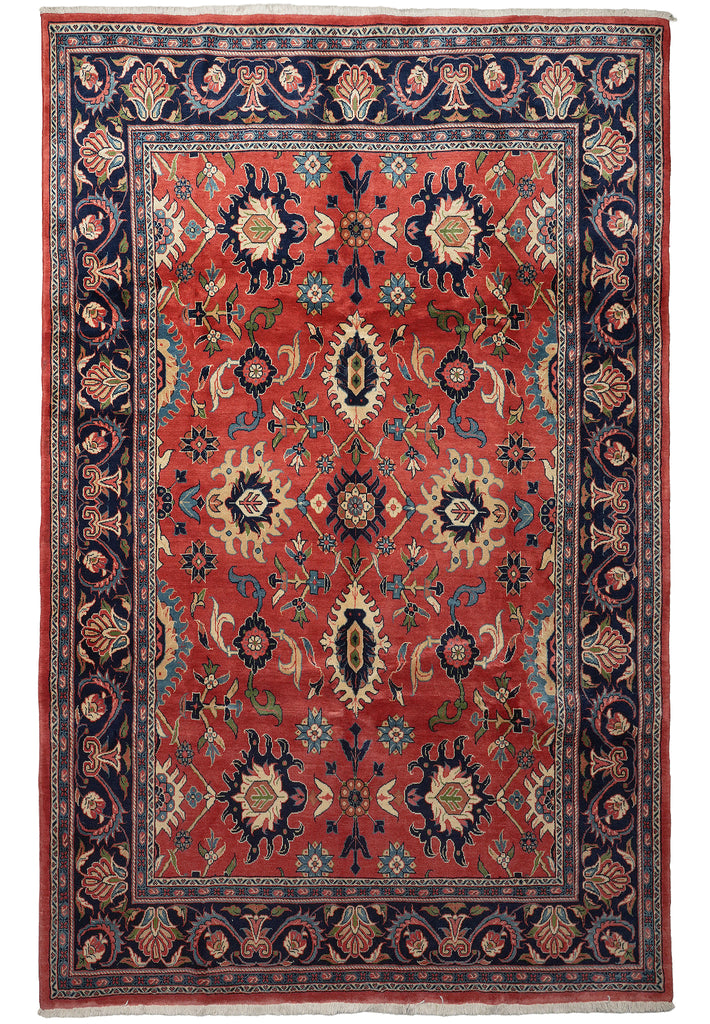 7 x 10.6 Salmon Pink Fine Persian Mahal Rug 72327