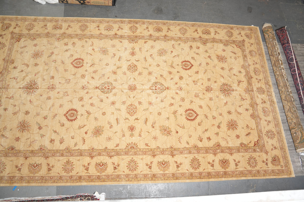 14 x 24.1 Oversize Chobi Peshawar Zigler Rug Natural Wool