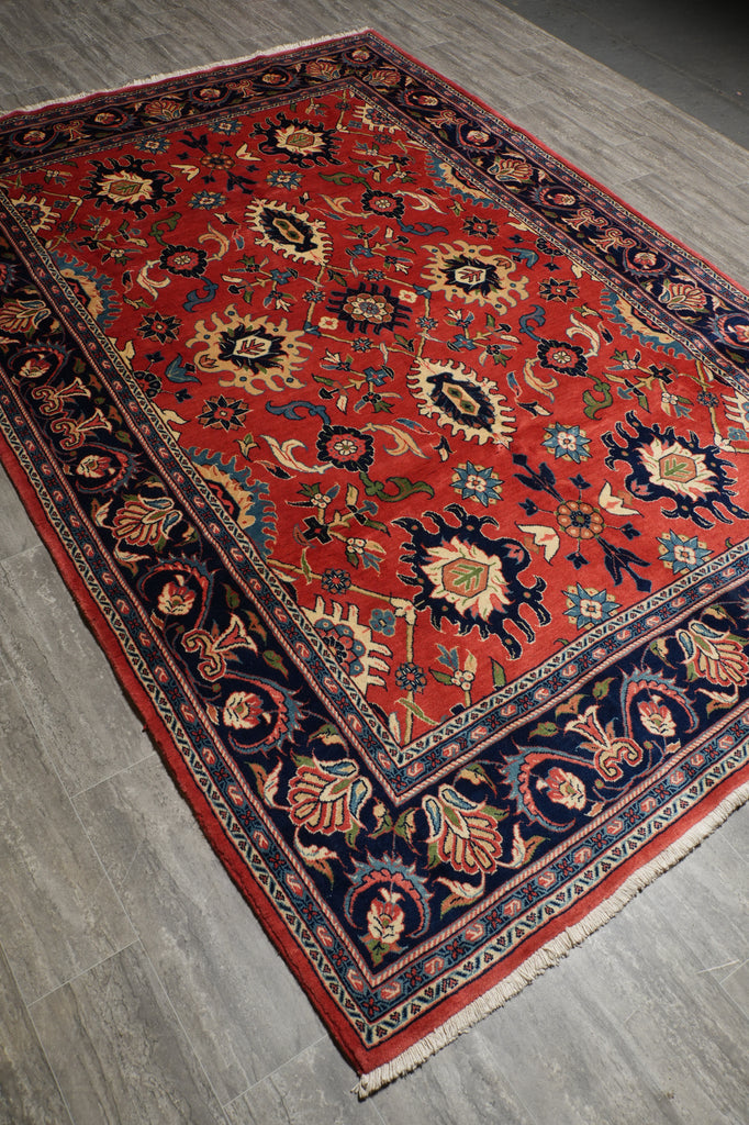 7 x 10.6 Salmon Pink Fine Persian Mahal Rug 72327