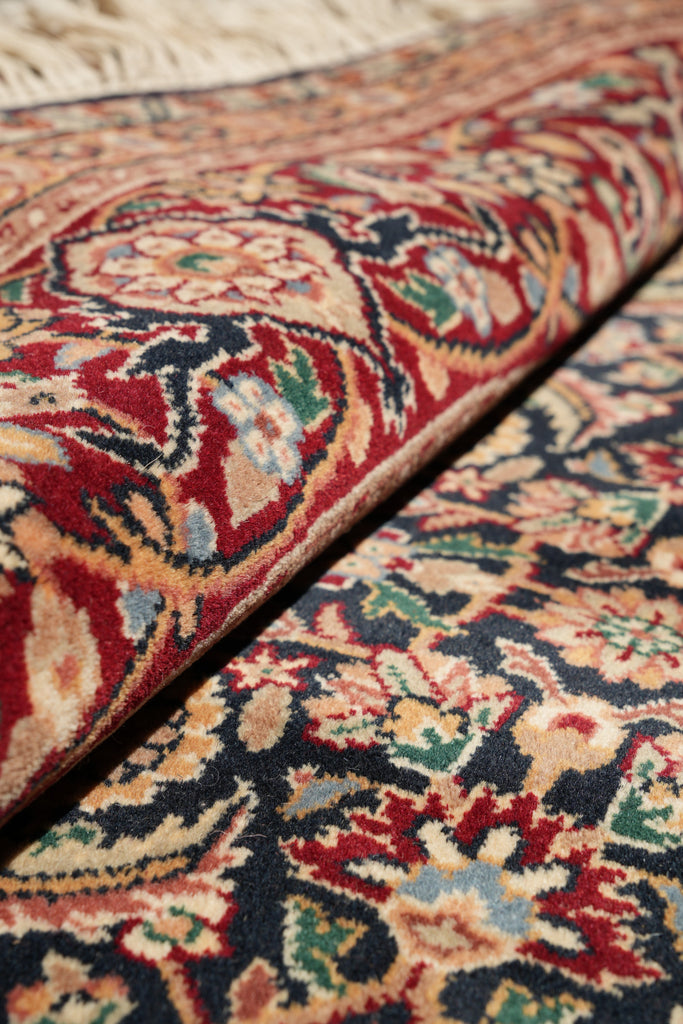 6 x 6 Round Wool and Silk Quality Handmade Mahi Herati Tabriz Rug #F-4202