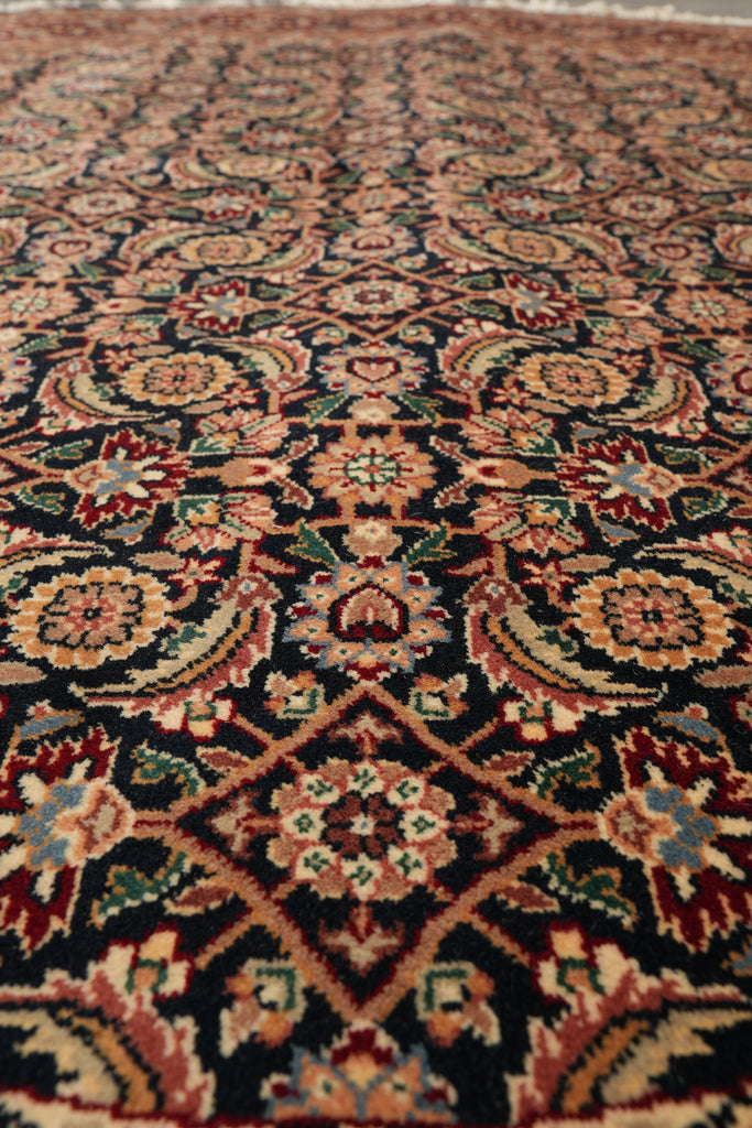 6 x 6 Round Wool and Silk Quality Handmade Mahi Herati Tabriz Rug #F-4202