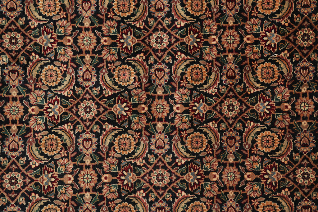 6 x 6 Round Wool and Silk Quality Handmade Mahi Herati Tabriz Rug #F-4202