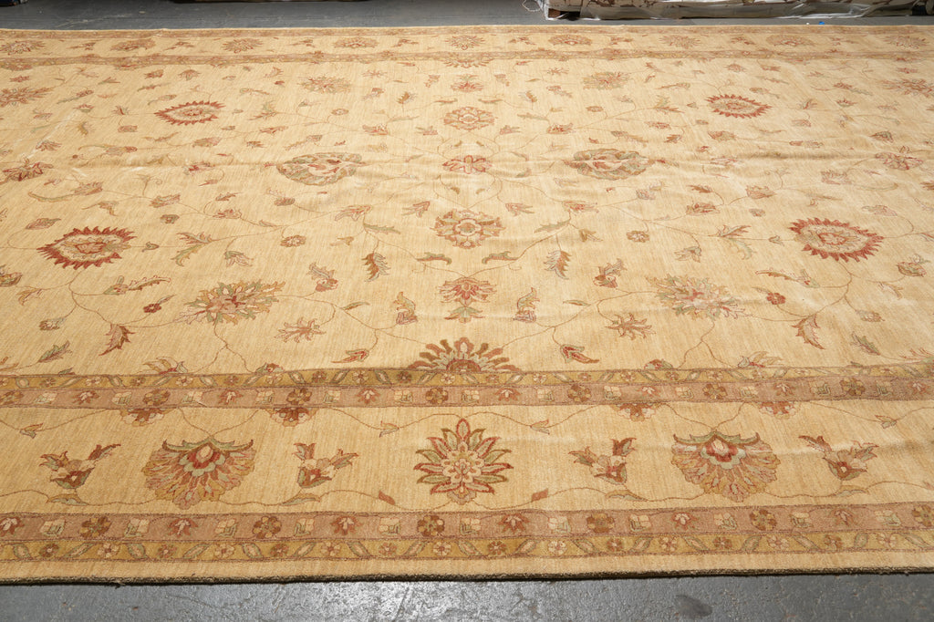 14 x 24 Oversize Chobi Peshawar Zigler Rug Natural Wool #PIX-10885