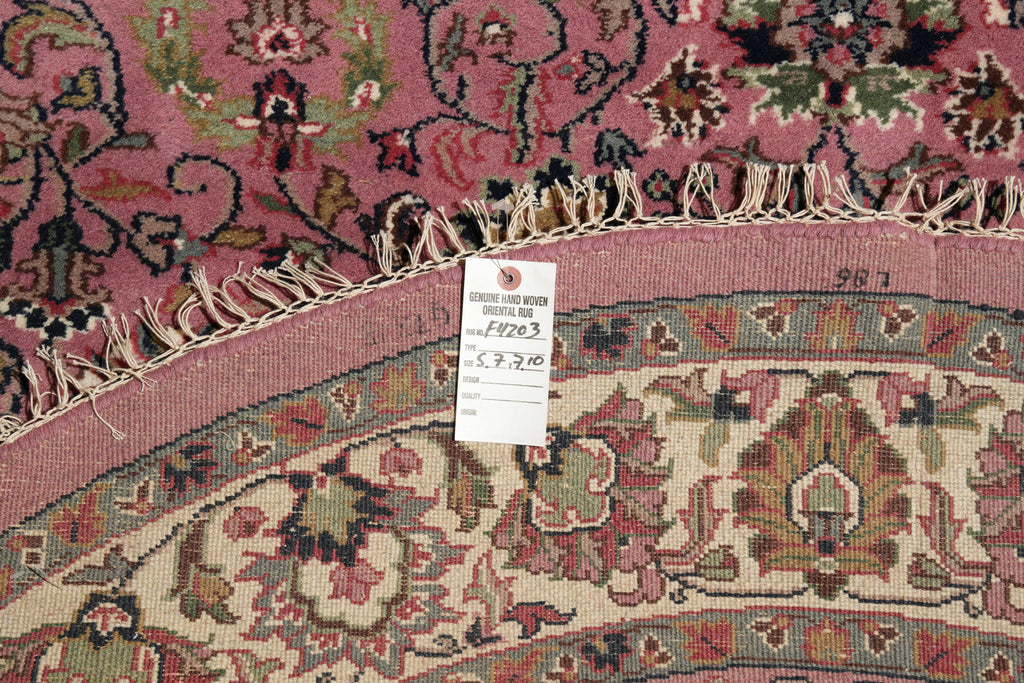 5.7 x 8 Oval Handmade Wool Soft Durable Pile Rug Pink #F-4203