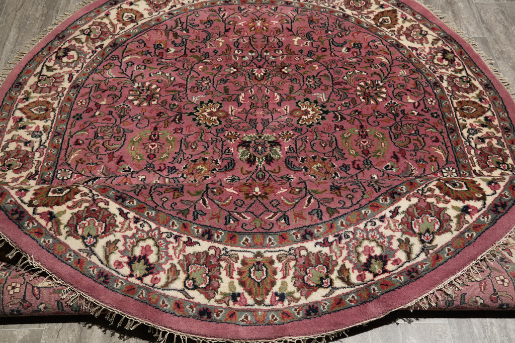 5.7 x 8 Oval Handmade Wool Soft Durable Pile Rug Pink #F-4203