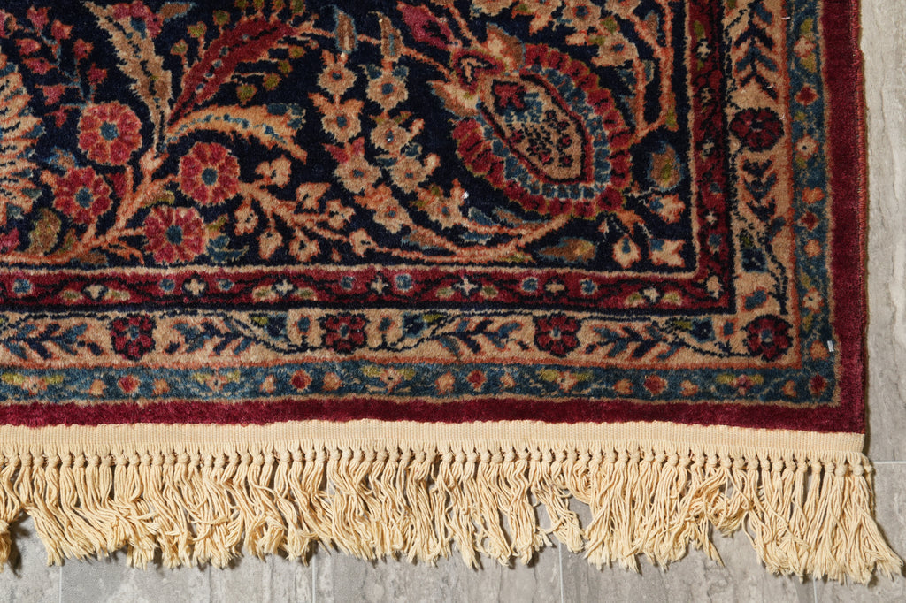 10 x 16 Antique Persian Sarouk Mohajeran Rug Burgundy Mahogany 1930's #PIX-26569