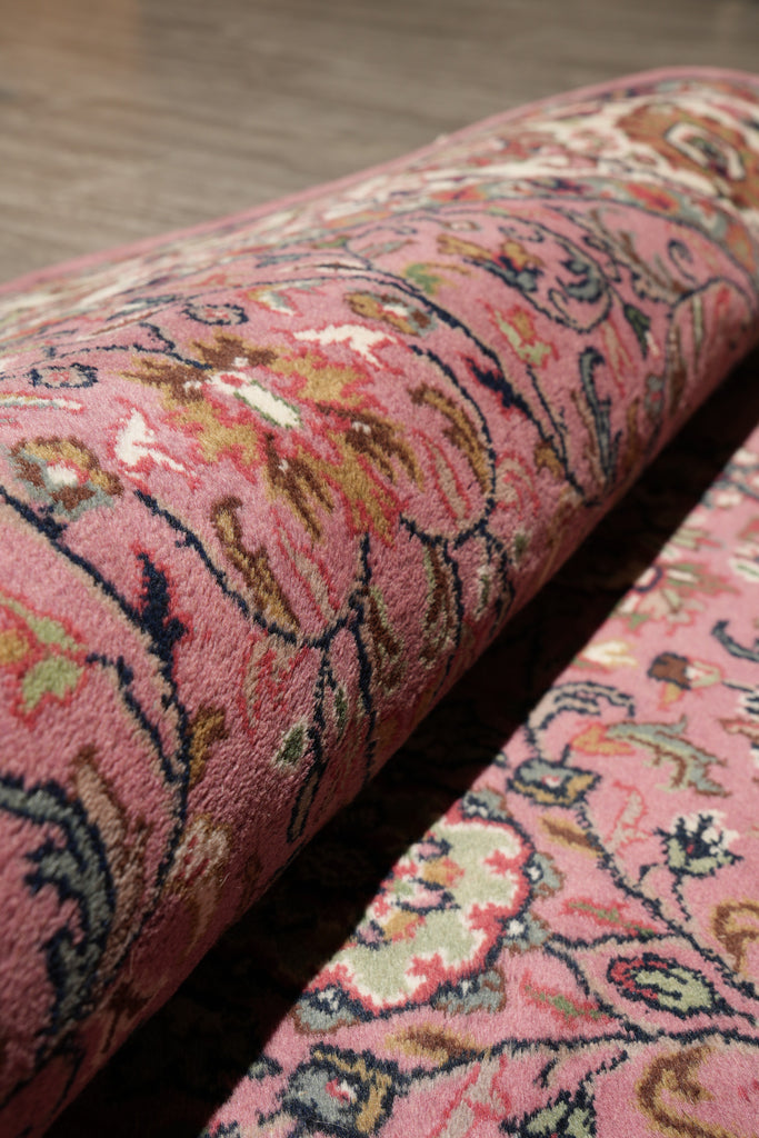 5.7 x 8 Oval Handmade Wool Soft Durable Pile Rug Pink #F-4203