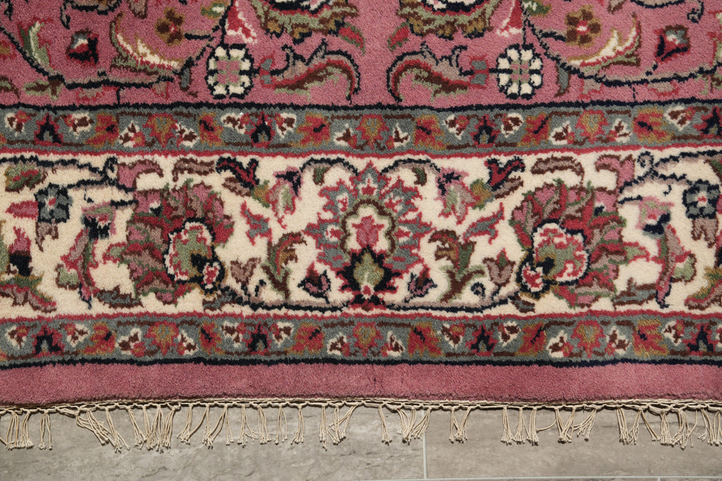 5.7 x 8 Oval Handmade Wool Soft Durable Pile Rug Pink #F-4203