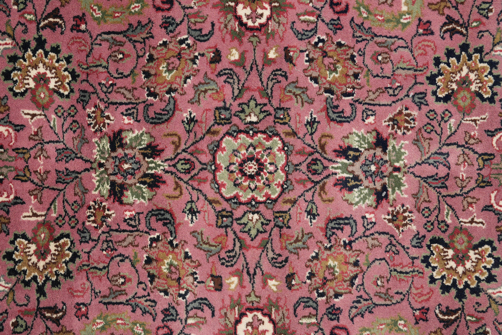 5.7 x 8 Oval Handmade Wool Soft Durable Pile Rug Pink #F-4203