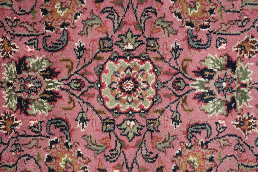 5.7 x 8 Oval Handmade Wool Soft Durable Pile Rug Pink #F-4203