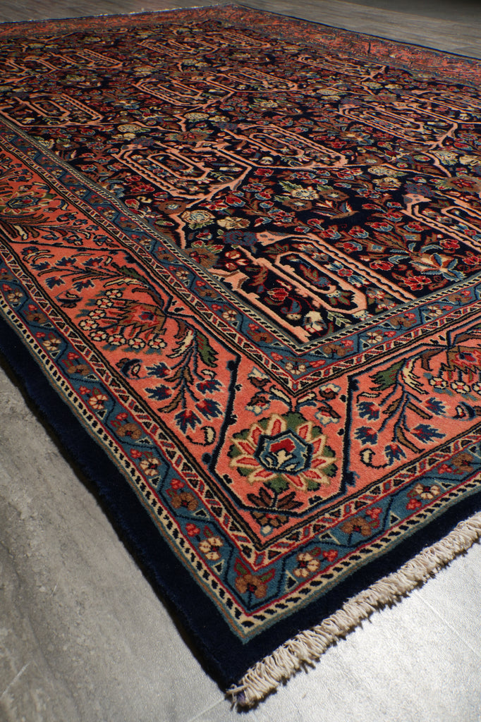 7' x 10' Navy Blue Fine Persian Bijar Rug 72422