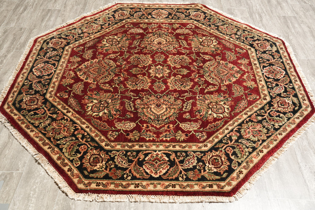 6 x 6.2 Octagonal Handmade Wool Jaipur Rug