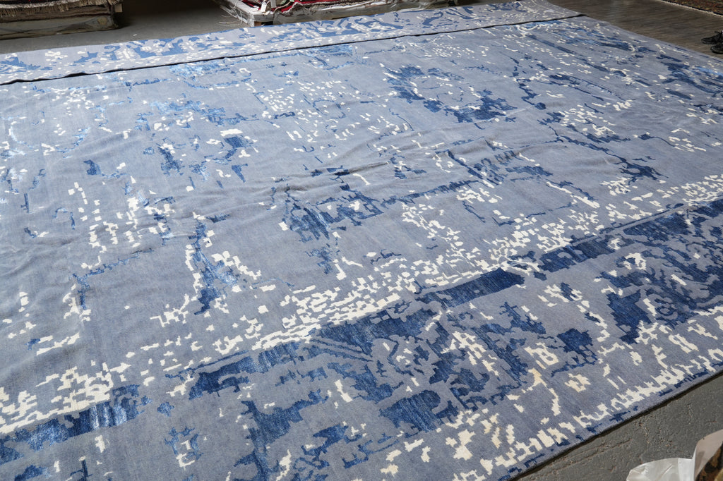 20 x 24 Oversize Mansion Rug Handmade Contemporary Wool and Silk Rare Carpet #N-100