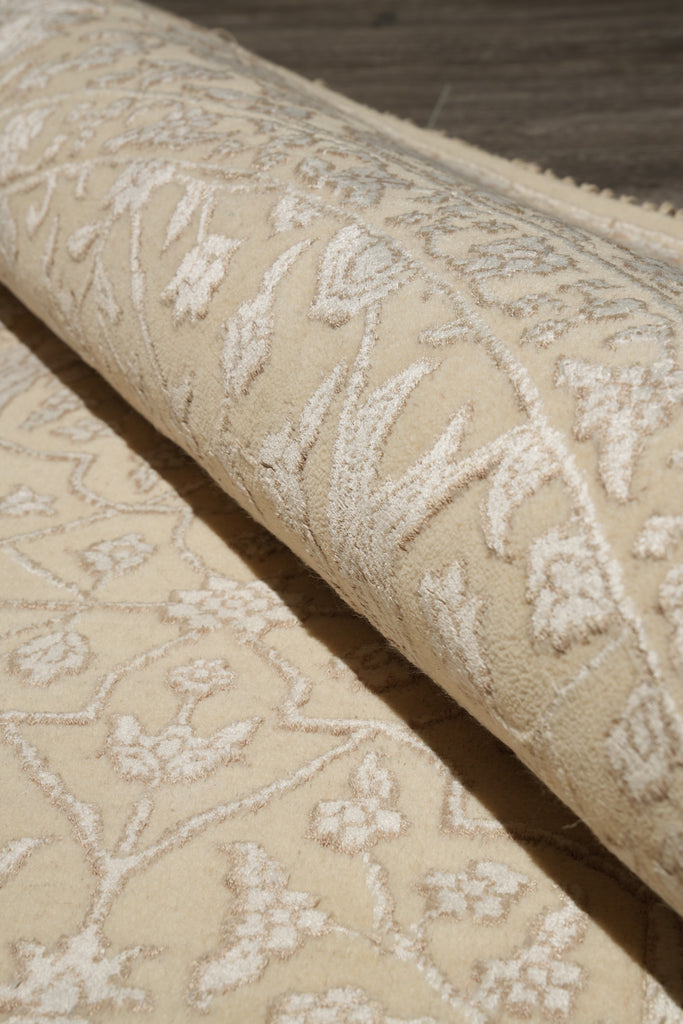 6 x 6 Round handmade Wool and Silk Two Tone Muted Contemporary Transitional Rug  #F-4205