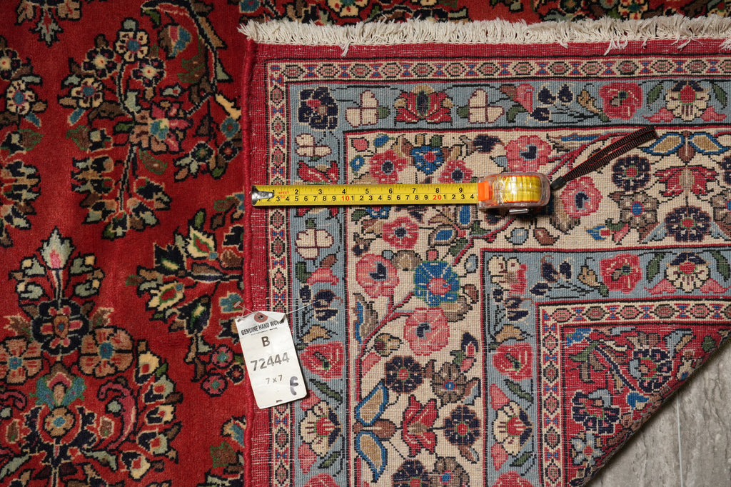 7 x 7 Fine Persian Sarouk Rug - Iran #B-72444