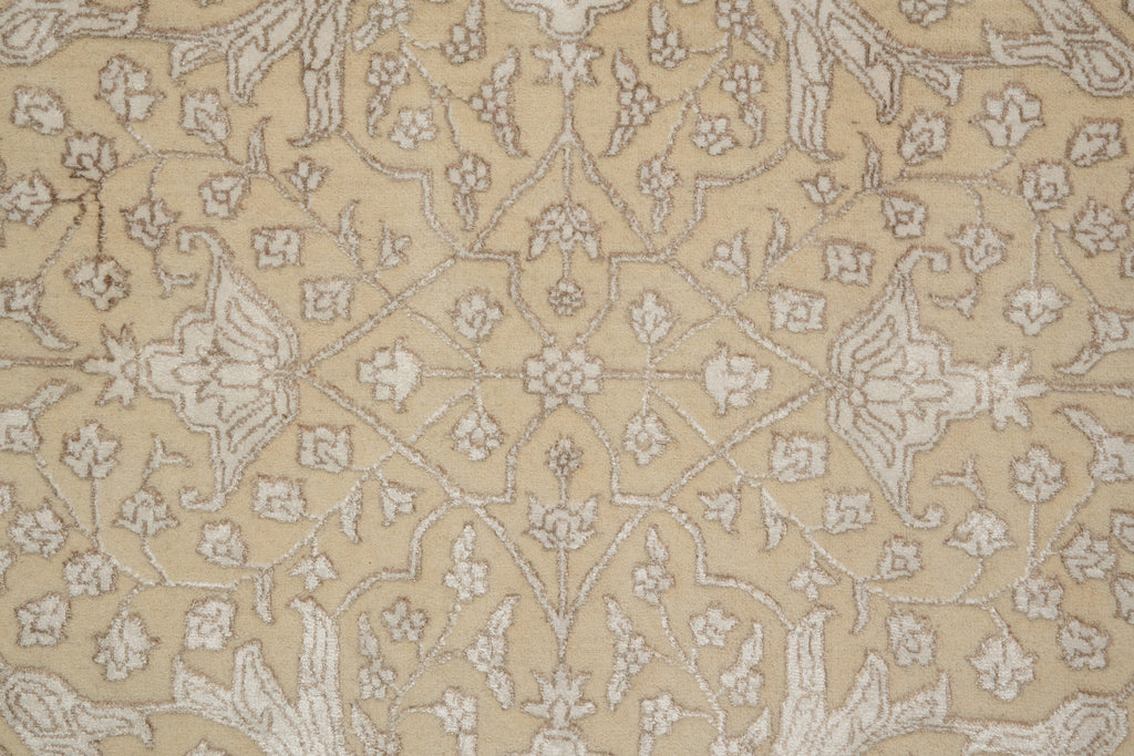 6 x 6 Round handmade Wool and Silk Two Tone Muted Contemporary Transitional Rug  #F-4205