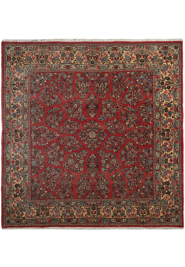 7 x 7 Fine Persian Sarouk Rug - Iran #B-72444
