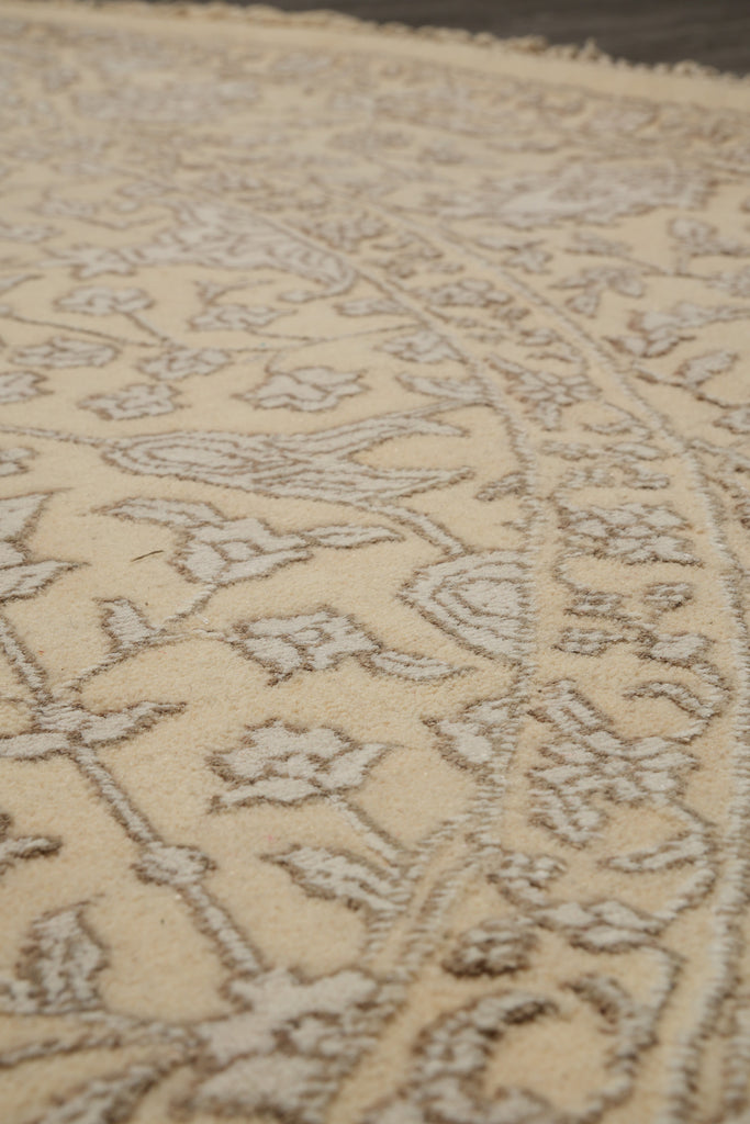 6 x 6 Round handmade Wool and Silk Two Tone Muted Contemporary Transitional Rug  #F-4205