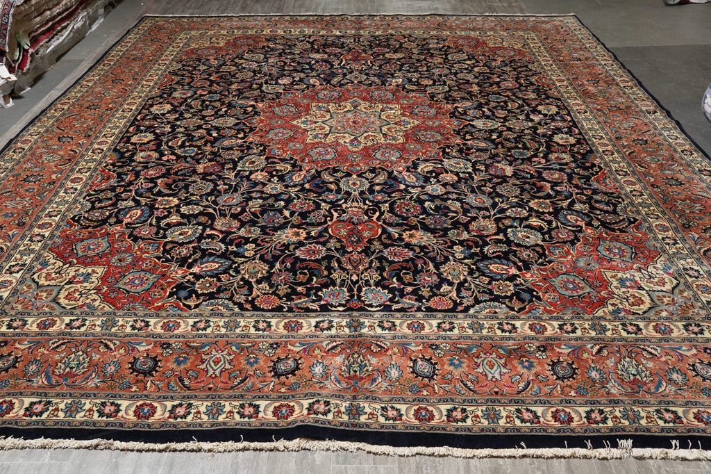 13 x 16.3 Authentic Persian Wool Sarouk Tabriz Rug #PIX-4404