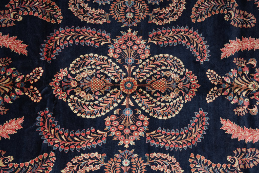 7 x 11 Royal Blue Fine Persian Lilihan Sarouk Rug 72309