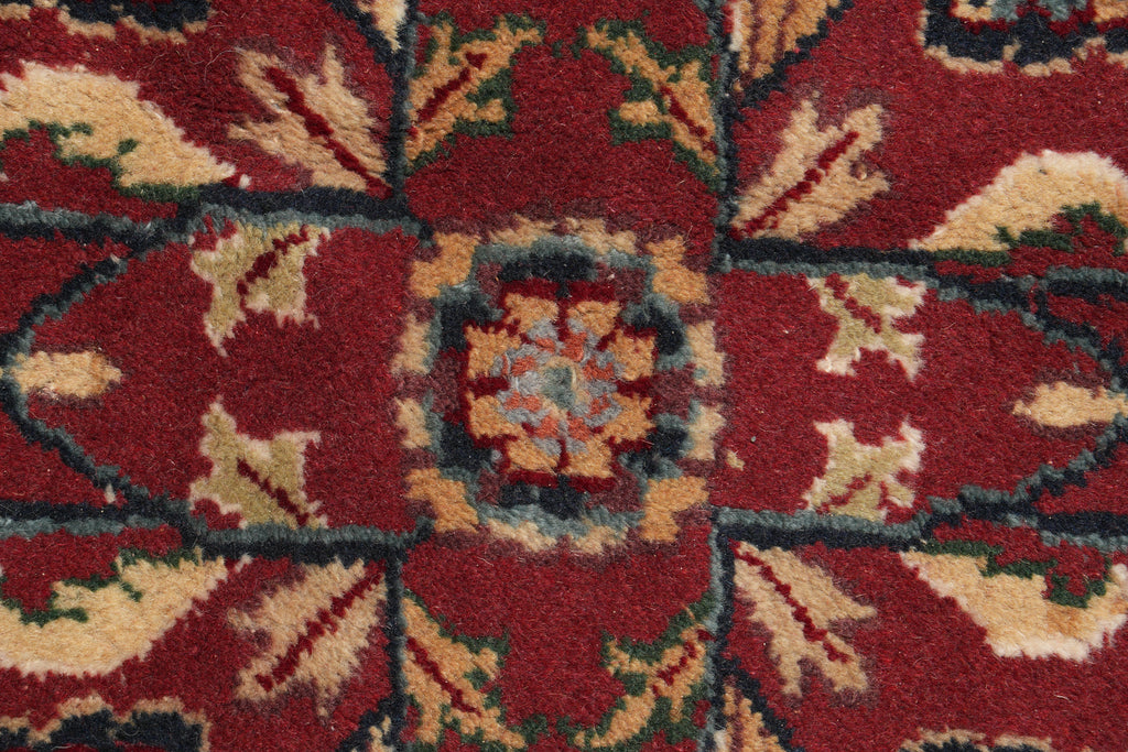 6 x 6 Round Handmade Jaipur Rug Burgundy Black #F-4206