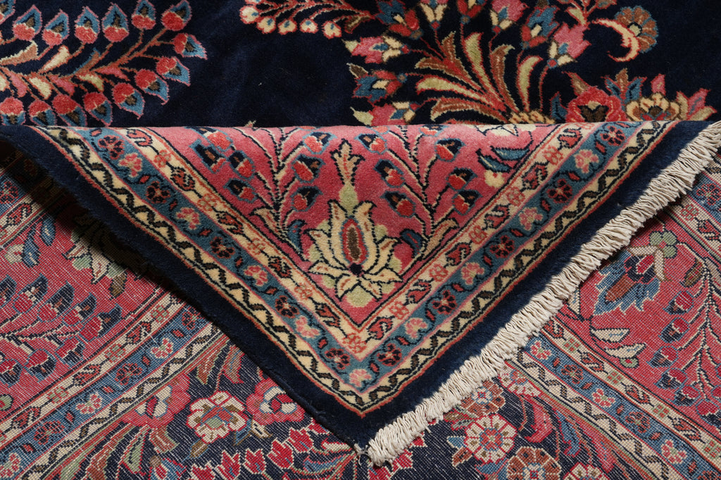 7 x 11 Royal Blue Fine Persian Lilihan Sarouk Rug 72309