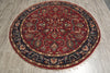 Load image into Gallery viewer, 5.10 x 5.10 Round Handmade Jaipur Rug Burgundy Black