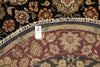Load image into Gallery viewer, 6 x 6 Round Handmade Wool Rug Black Burgundy #F-4207