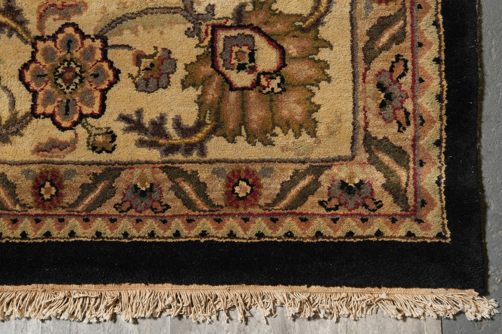 12 x 18 Black Hand-Knotted Wool Jaipur Rug #PIX-16238