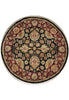Load image into Gallery viewer, 6 x 6 Round Handmade Wool Rug Black Burgundy